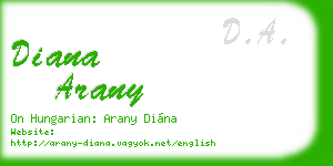 diana arany business card